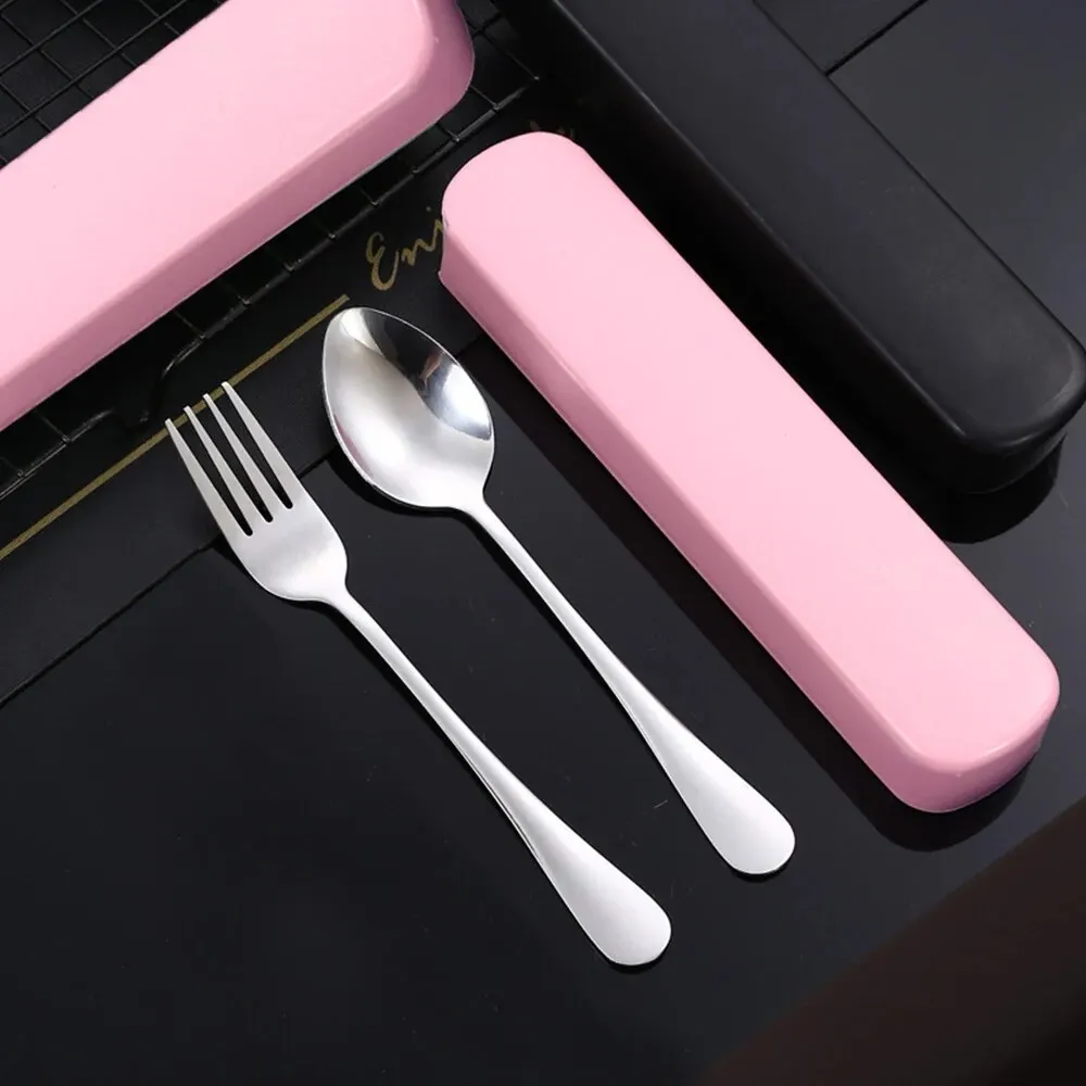 Travel Camping Cutlery Set Portable Tableware Stainless Steel Chopsticks Spoon Fork Steak Knife with Storage Case