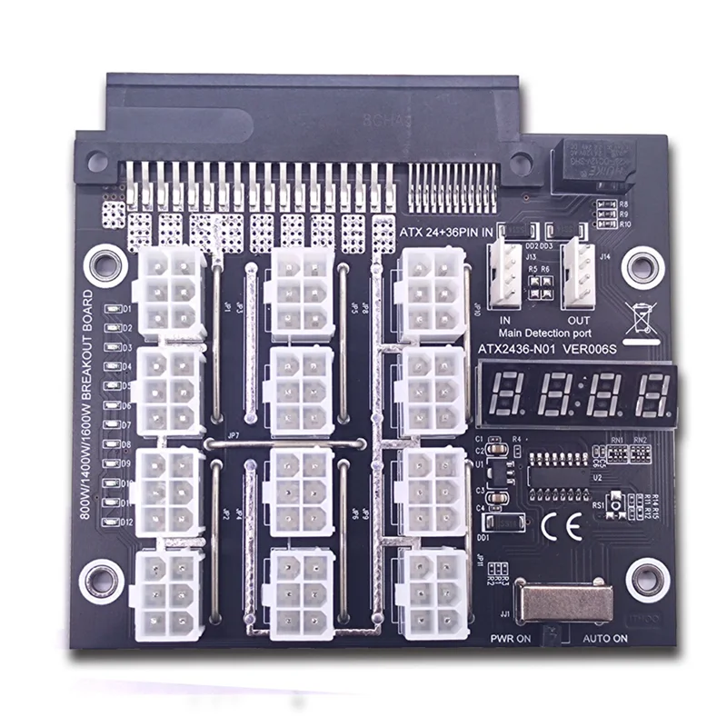 

AP-для BTC Mining, улучшенная версия 12X 6-контактный ATX 24+ 36PIN к адаптеру питания, преобразователь коммутационной платы для блока питания Dell 12 В