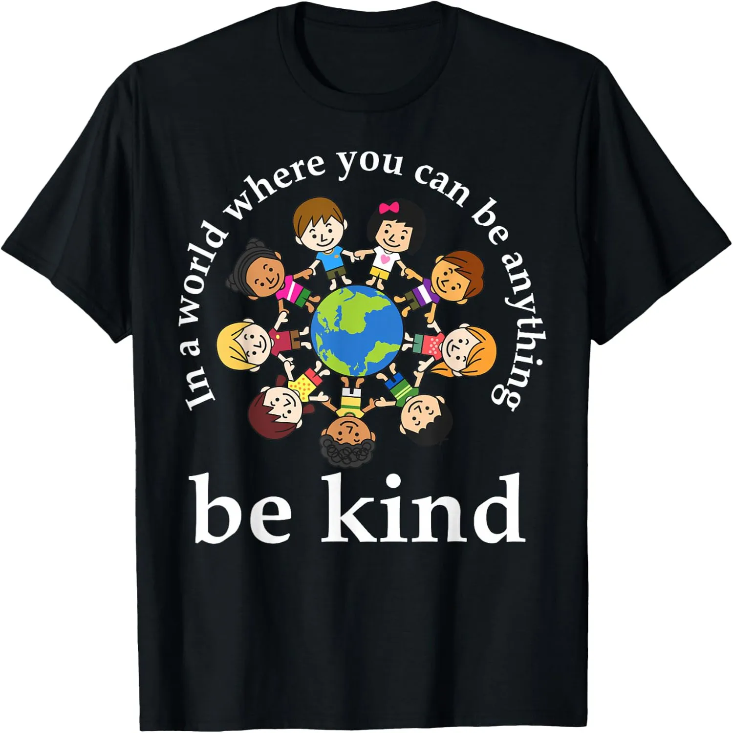 in A World Be Kind Kids Earth World Kindness Day Teachers T-Shirt Cotton t-shirt, Vintage t-shirt,