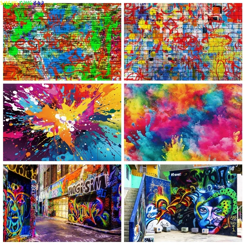 

Abstract Patterns Photography Backdrop Colorful Wall Smog Art Painting Party Photographic Background Photo Studio Props