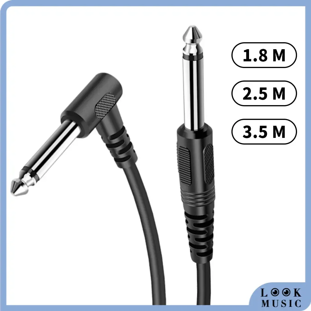 Wzmacniacz gitarowy kabel AMP kabel elektryczny Patch Cord elektryczna gitara basowa klawiatura bęben pedał kabel komputerowy czarny 1.8/2.5/3M