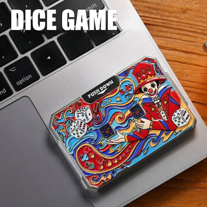 CJEDC All-Metal Dice and Card Game  Hand-Pressed Finger Toy for Stress Relief