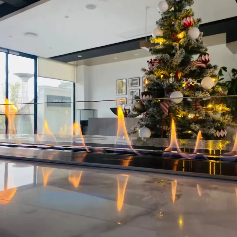 450 مللي متر الموقد الخطي الحيوي الموقد المعدني ديلوكس الحديثة مخصصة التحكم عن بعد في الهواء الطلق صديقة للبيئة شقة داخلية إدراج