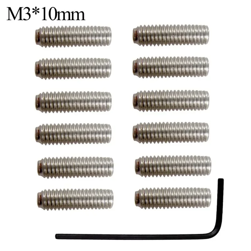 12 3mmx10mm American Standard ST/TL Electric Guitar Bridge String Code Screws + Hexagonal Wrench