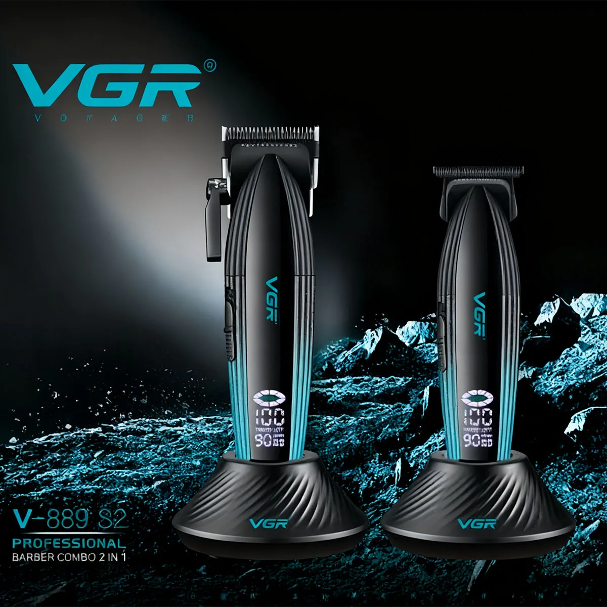 

VGR V-889 S2 триммер для мужчин 9000 об/мин Машинка для стрижки волос Триммер для волос Регулируемый Парикмахерские машинки для стрижки Металлические Машинки для стрижки Зарядная база Триммер для мужчин