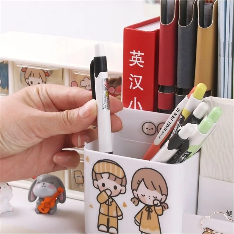 다색 파일 랙 폴더 보관함 데스크탑 파일 박스 다기능 파일 바구니 다층 선반 사무실 책장