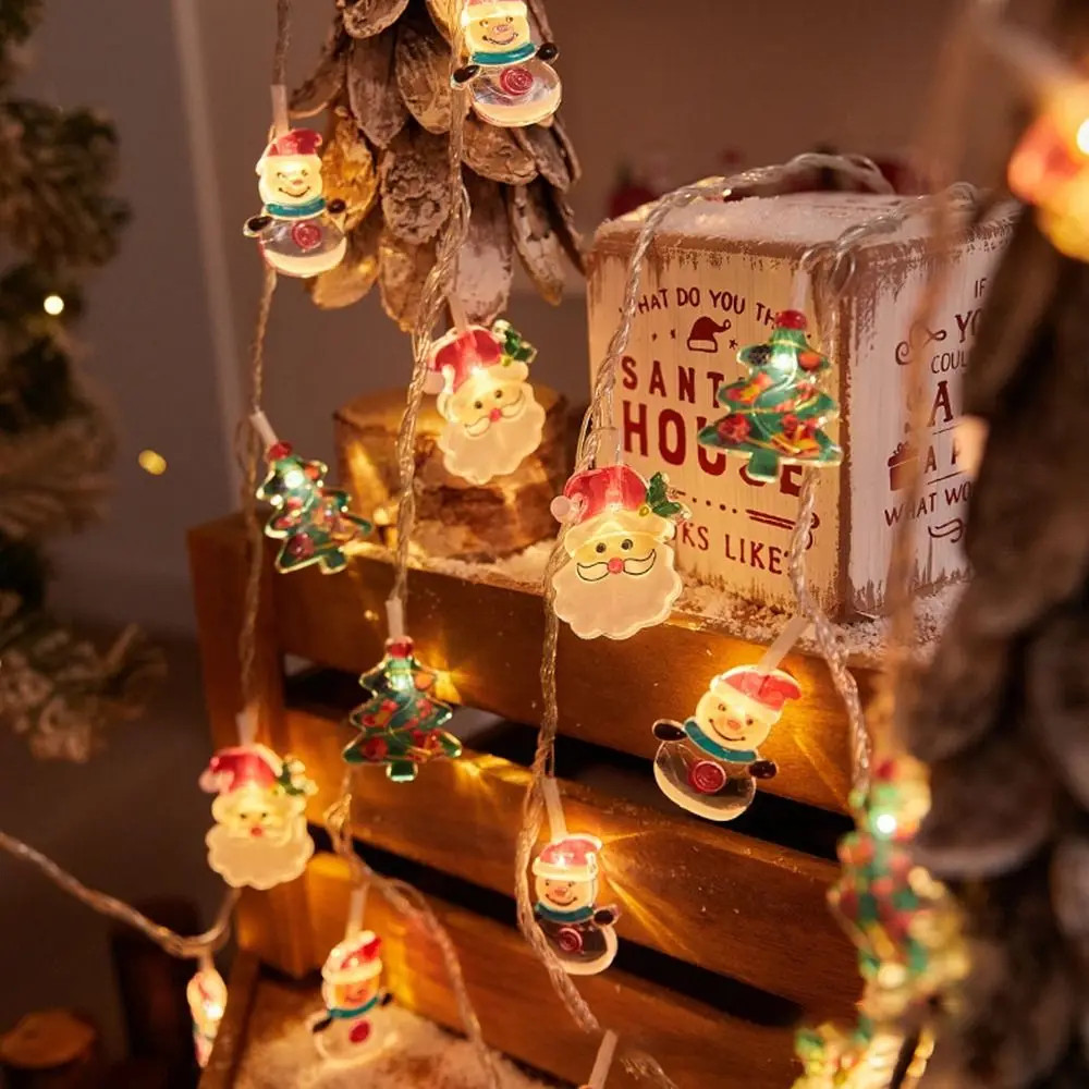 Fahion 1.5M 10LED Christmas LED String Santa Claus Snowman Colorful Festival Lamp DIY Warm Light LEDLights String New Year