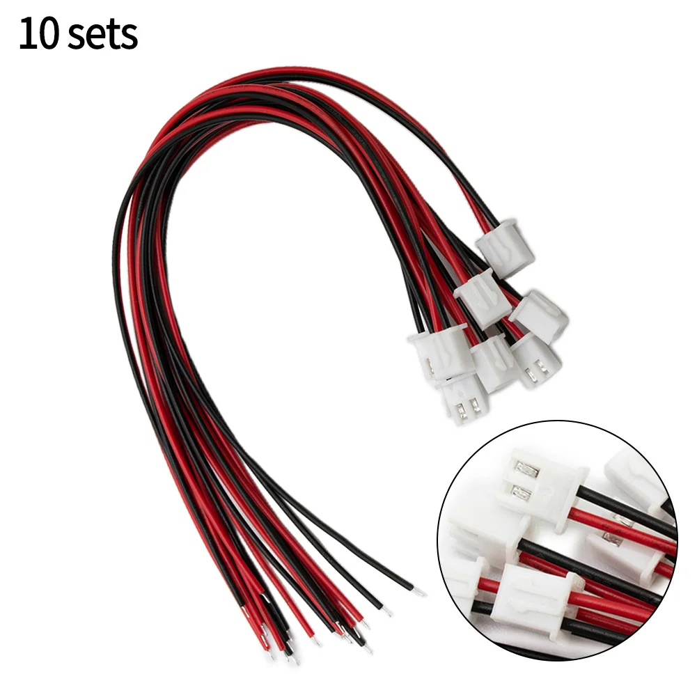 With Wires 150mm Tool Connector Plug 10 Sets 2 Pin 24AWG Accessory Connector JST XH2.54mm Mini Plug Replacement