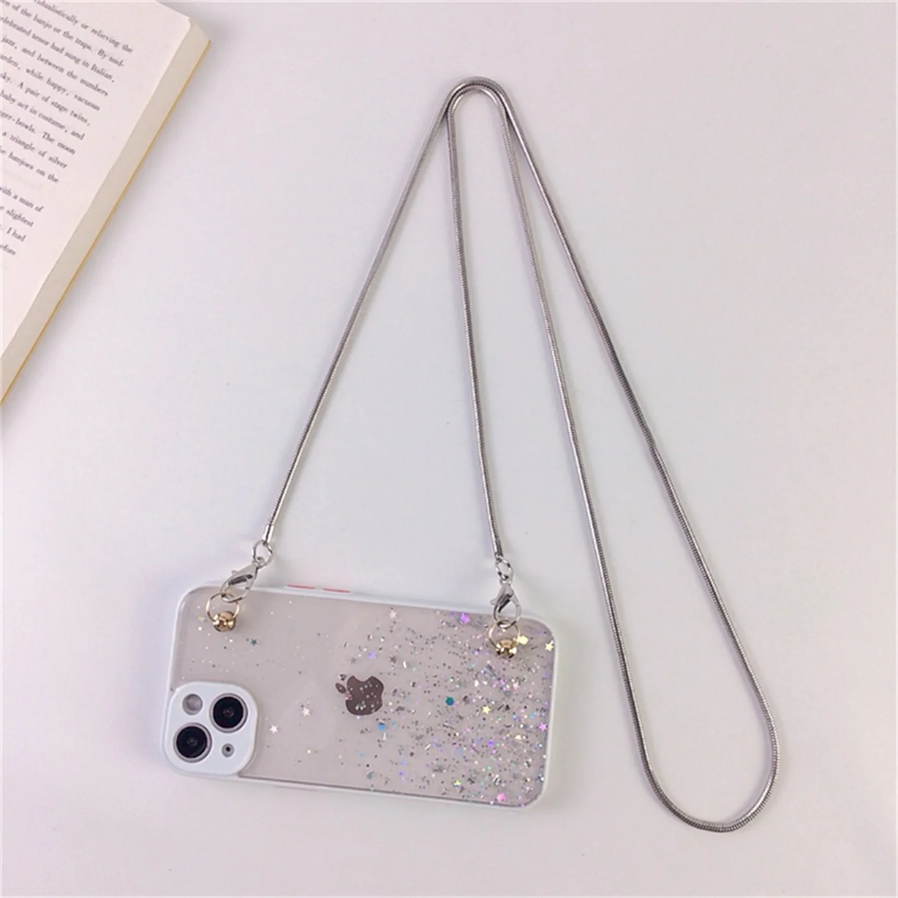 Sr الفاخرة الهاتف المحمول Crossbody الأشرطة الحبل سوار معدني سلسلة آيفون 14 13 برو ماكس سامسونج فليب 4 S23 الترا