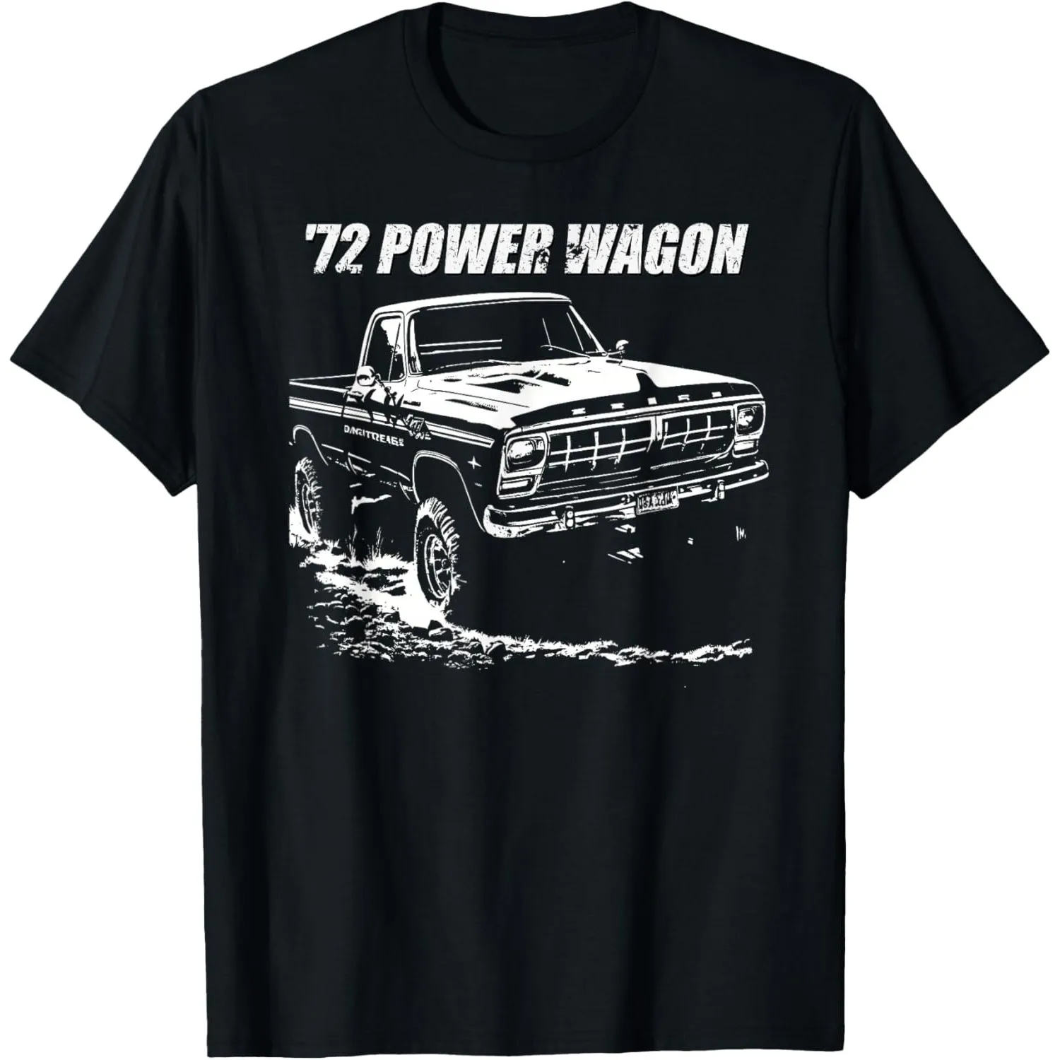 72 Power Wagon Graphic Tee Vintage Offroad Truck Print Men's Casual Round Neck T-Shirt
