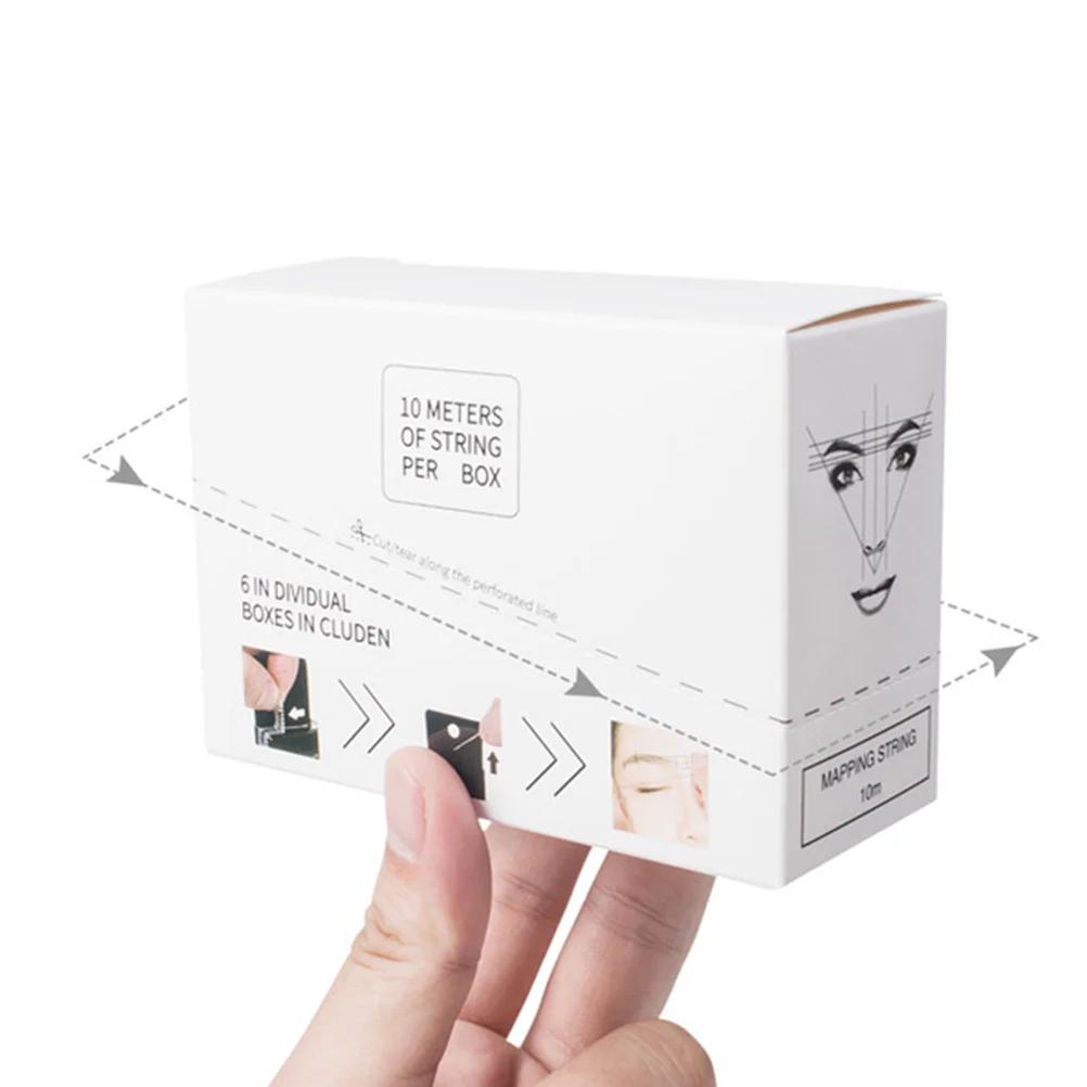 

6 Boxes Eyebrow Mapping String Drawing Tool Lightweight Portable Durable Eyebrow Measuring Tool Brow Mapping Wire Ruler