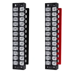 1pcs 25A 600V Dual Row Strip Electrical Screw Terminal Block Fence Screw Ribbon Wire Connector 3/4/5/6/8/10/12 Position