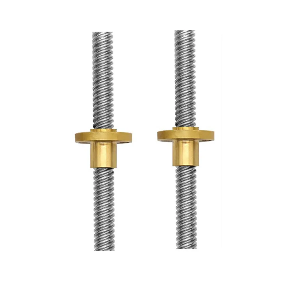 

2Pcs 300Mm Stainless Steel T8 Lead Screw Threaded Rod Stepper Motor Parts Nut Four Holes for 3D Printer T8 Lead Screw