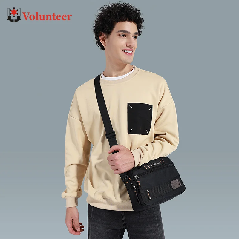 Volunteer Crossbody Bag for Men 2024 New Large Capacity Adjustable Commuter Casual Waterproof High Quality Shoulder Bag 1835-07
