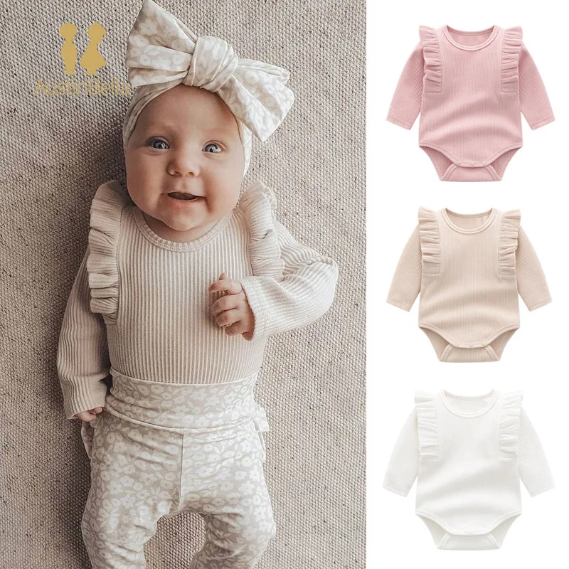 

Spring Autumn Baby Clothing Newborn Baby Girl Boy Ruffle Bodysuits Romper Tops Kids Casual Romper Jumpsuit Outfits Baby Clothes