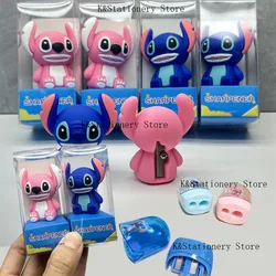 Kawaii Stitch Pencil Hole Pencil Sharpener Cutting Stationery Multifunctiona Office Kids Student Learning Tools School Supplies