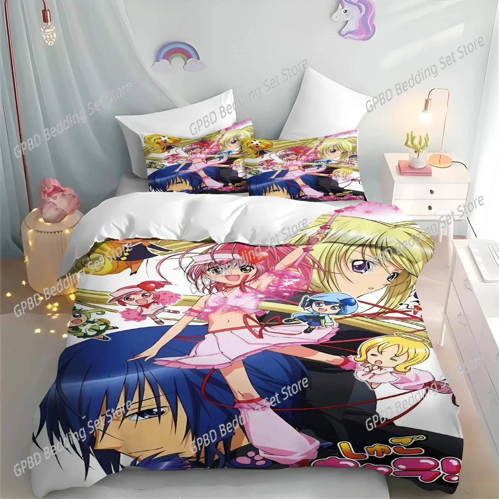Cartoon Shugo Chara 3D Bedding Set Duvet Cover Pillowcases Single Twin Full Queen King Size Home Decor Quilt Boys Gift 4