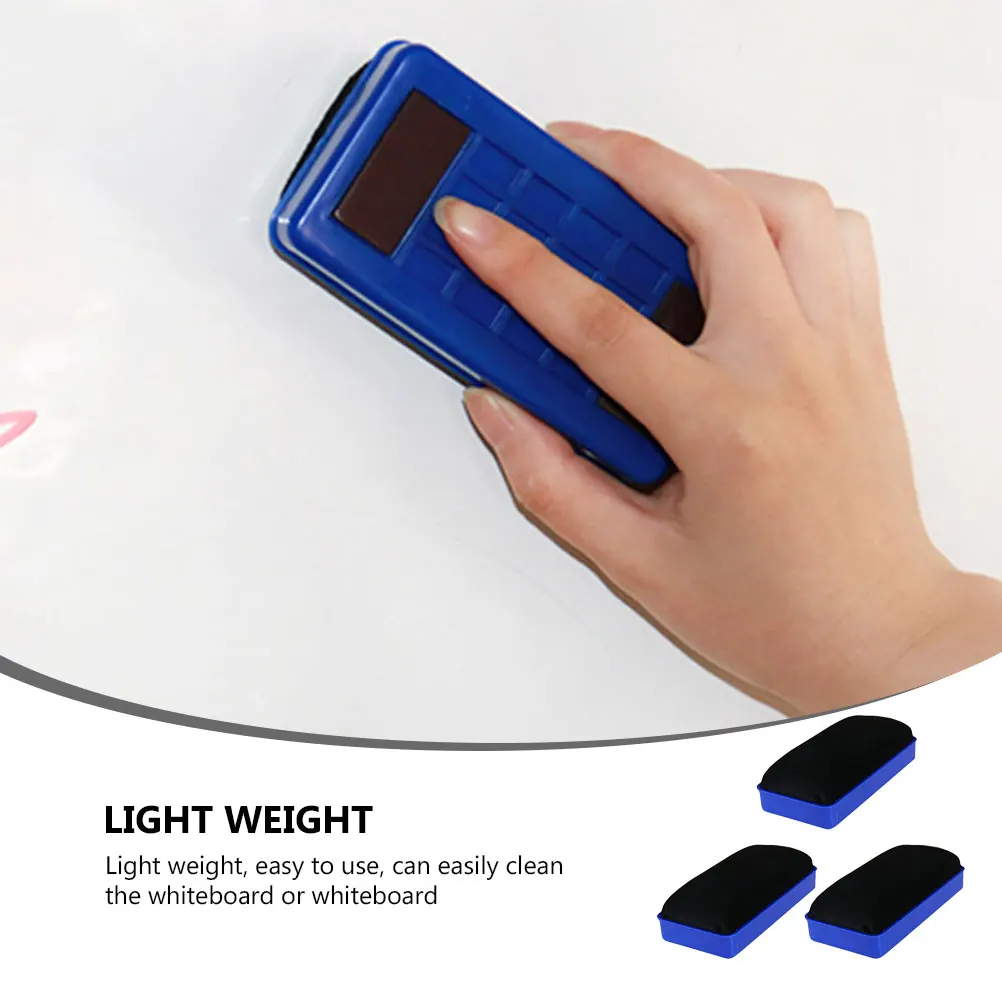 

3 pcs Whiteboard Eraser Magnetic School Office Supply Lightweight Flannel Material Reusable Blackboard Cleaner