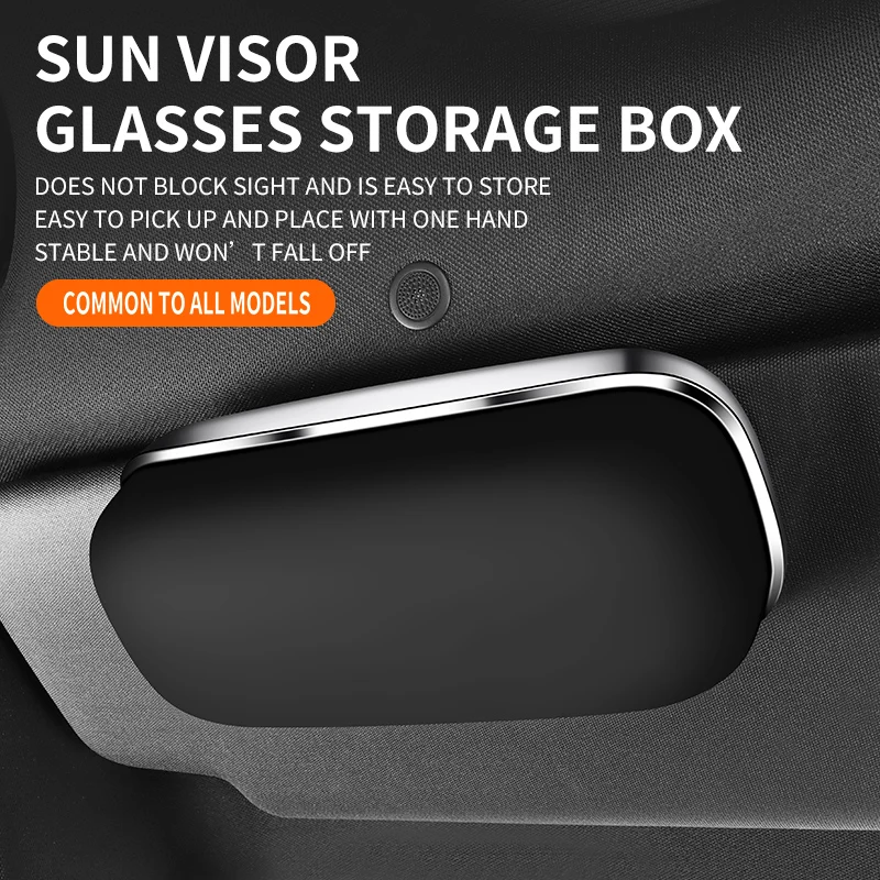 Neue Auto-Brillenbox Tragbares Sonnenbrillen-Etui Auto-Fahrbrillenhalter Brillenclip Sonnenblenden-Aufbewahrung Innenraum-Zubehör