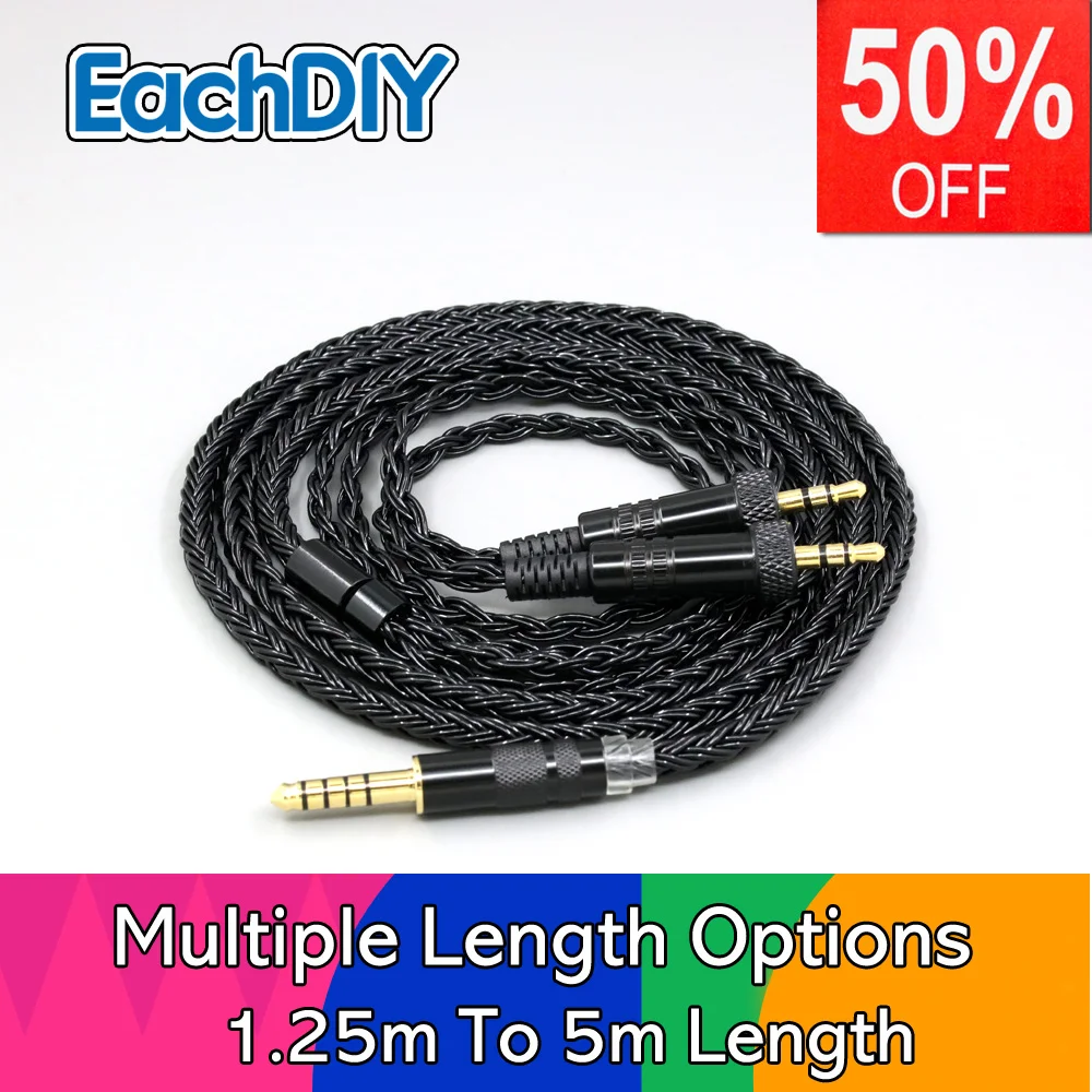 

Braided Earphone Cable 16 Core Black For Sony MDR-Z1R MDR-Z7 MDR-Z7M2 With Screw To Fix Headphone LN008866