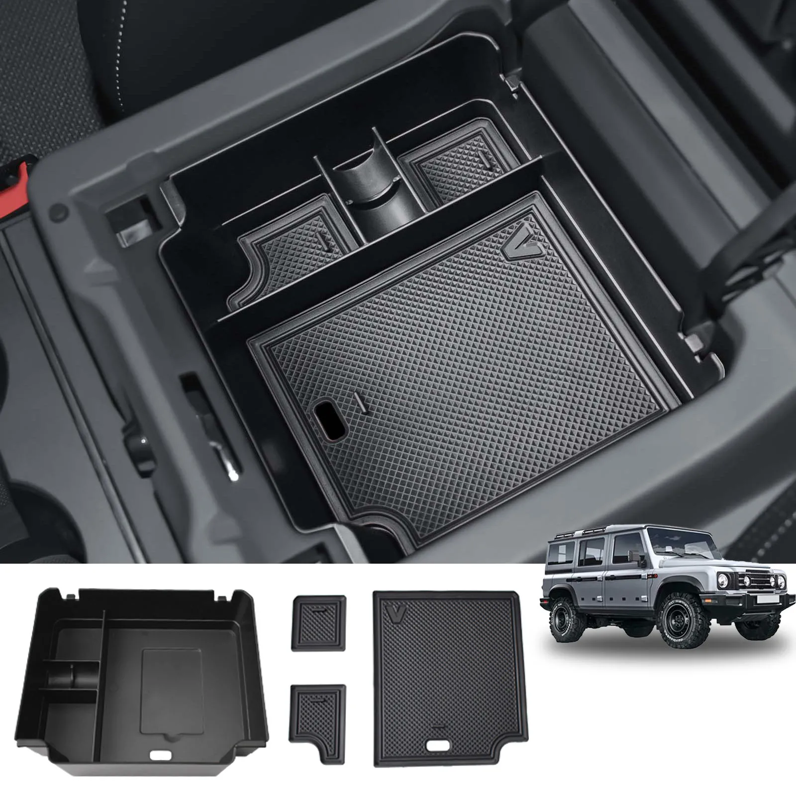 Center Console Tray for INEOS Grenadier 2022 2023 2024 2025 Center Console Armrest Storage Organizer Interior Car Accessories