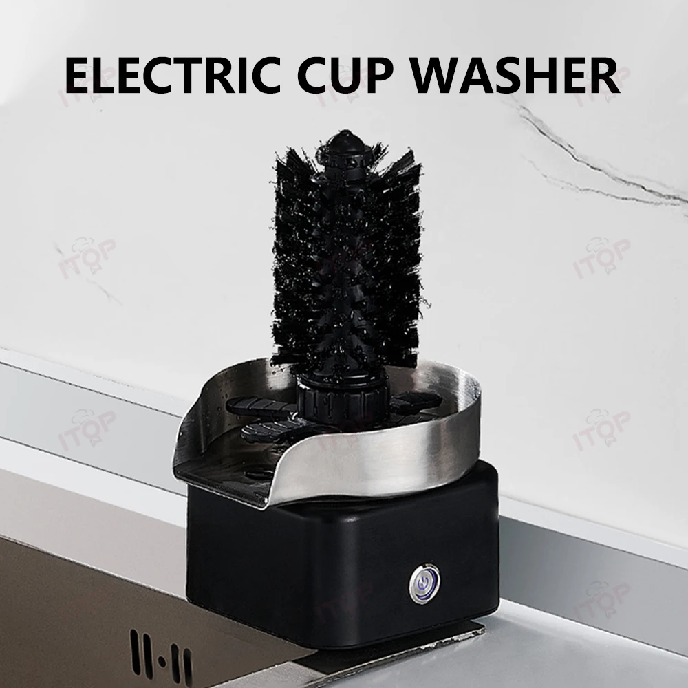 Electric Cup Washing Machine Bar Sink Cup Washer High Pressure Kitchen Sink Automatic Cup Cleaner Faucet Glass Rinser