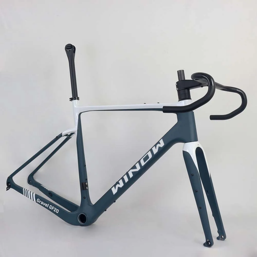 T800 Carbon Gravel Frame 700*45C Cyclocross Bike Frame Disc Brake  Road Bike Frameset Custom paint