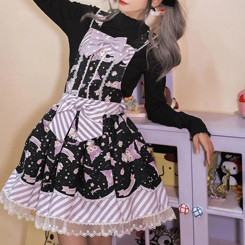 Kawaii بلدي ميلودي الفتيات لوليتا فستان لطيف سانريوس الكرتون سينامورول سليم صالح كعكة تنورة دانتيل المرأة لطيف مثير حبال فساتين
