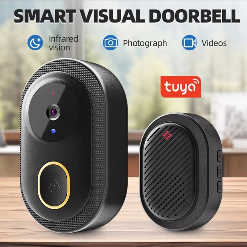 Tuya Wifi Video Doorbell Wireless HD Camera IR Alarm Security Smart Home Wifi Intercom Door Bell Camera For Home-Y41A