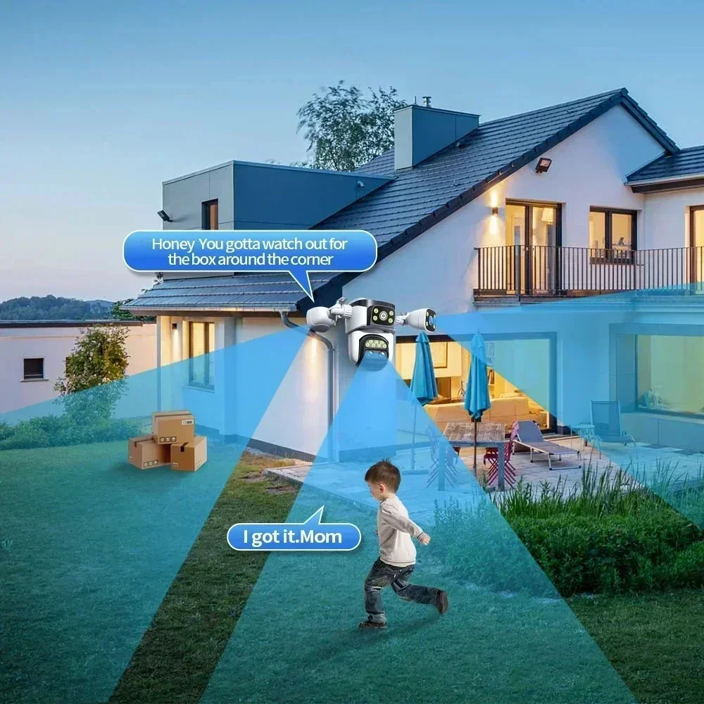 ANSVICAM UHD 20MP 10X Zoom Four Screens WiFi IP Camera Wireless Outdoor Four Lens Human Auto Tracking Surveillance 10K Cameras