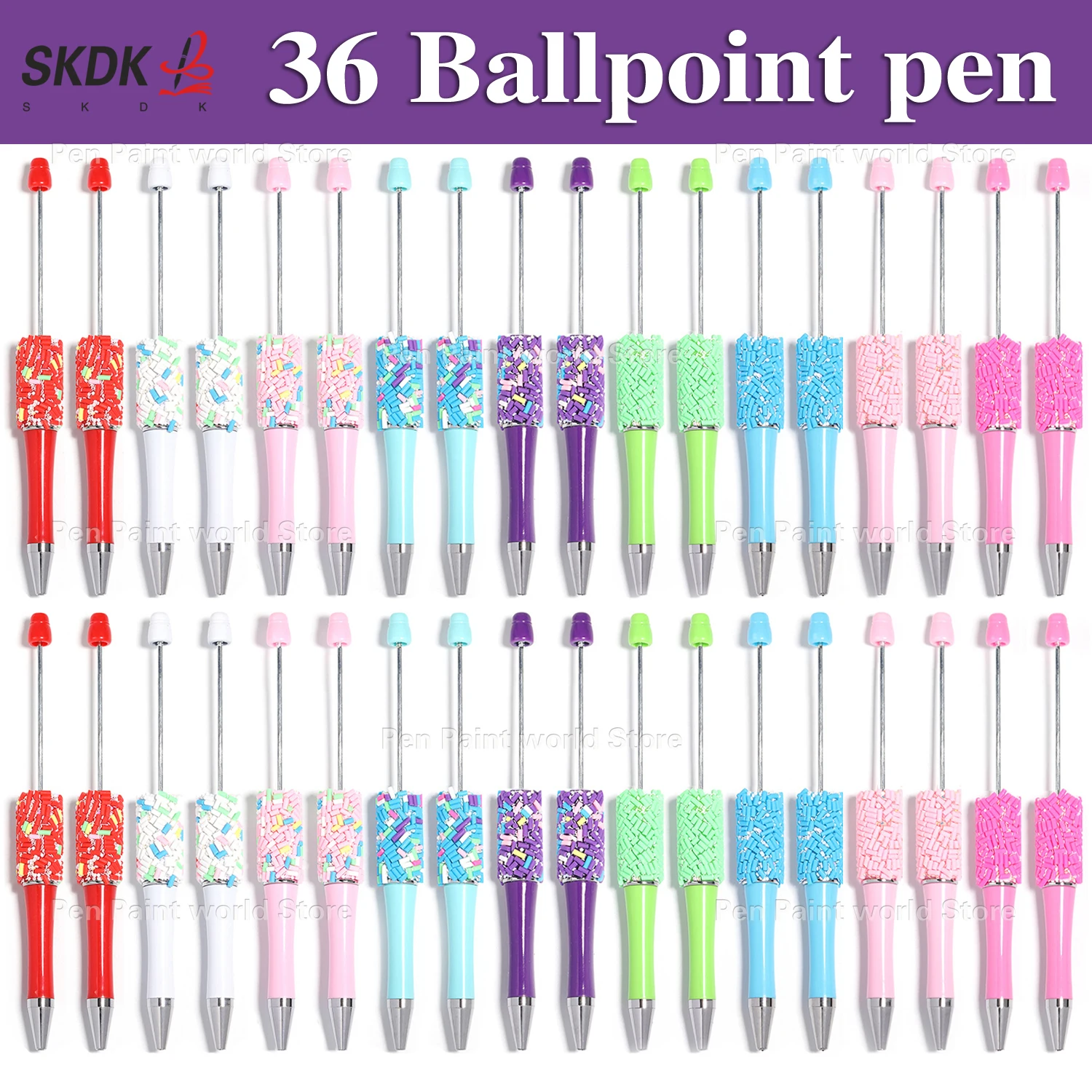 

36Pcs DIY Sugar Sprinkles Bead Pen – Colorful Ballpoint Pen Gift for Teens, Teachers & Creative Projects