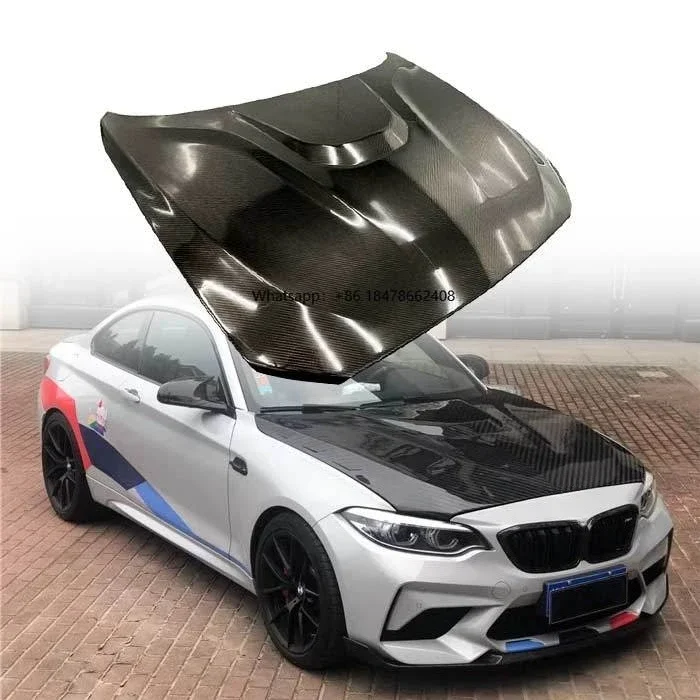 Auto Automatic Automotive Dry Carbon Fiber Car Parts for MP GTS M2 Hood M2 C Competition  Engine Cover Carbonfiber Bonnet