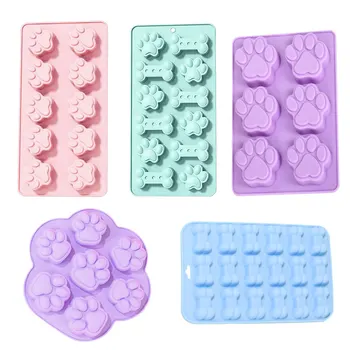 Silikonowe formy do kości dla szczeniąt Elegancka czekoladowa forma do pieczenia nieprzywierających foremek do smakołyków dla psów Odpowiednia do kuchenki mikrofalowej