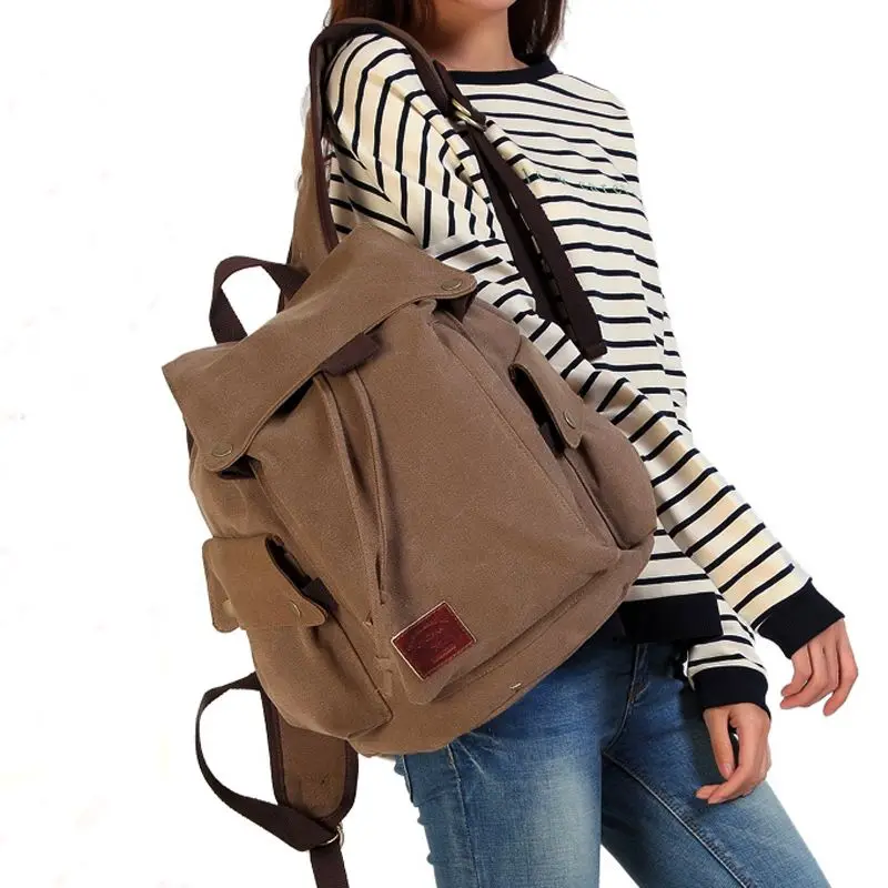 Canvas Backpack Female Return To The Ancients Men Leisure Travel Draw Rope Backpack for Women Japanese Arts College Student Bag