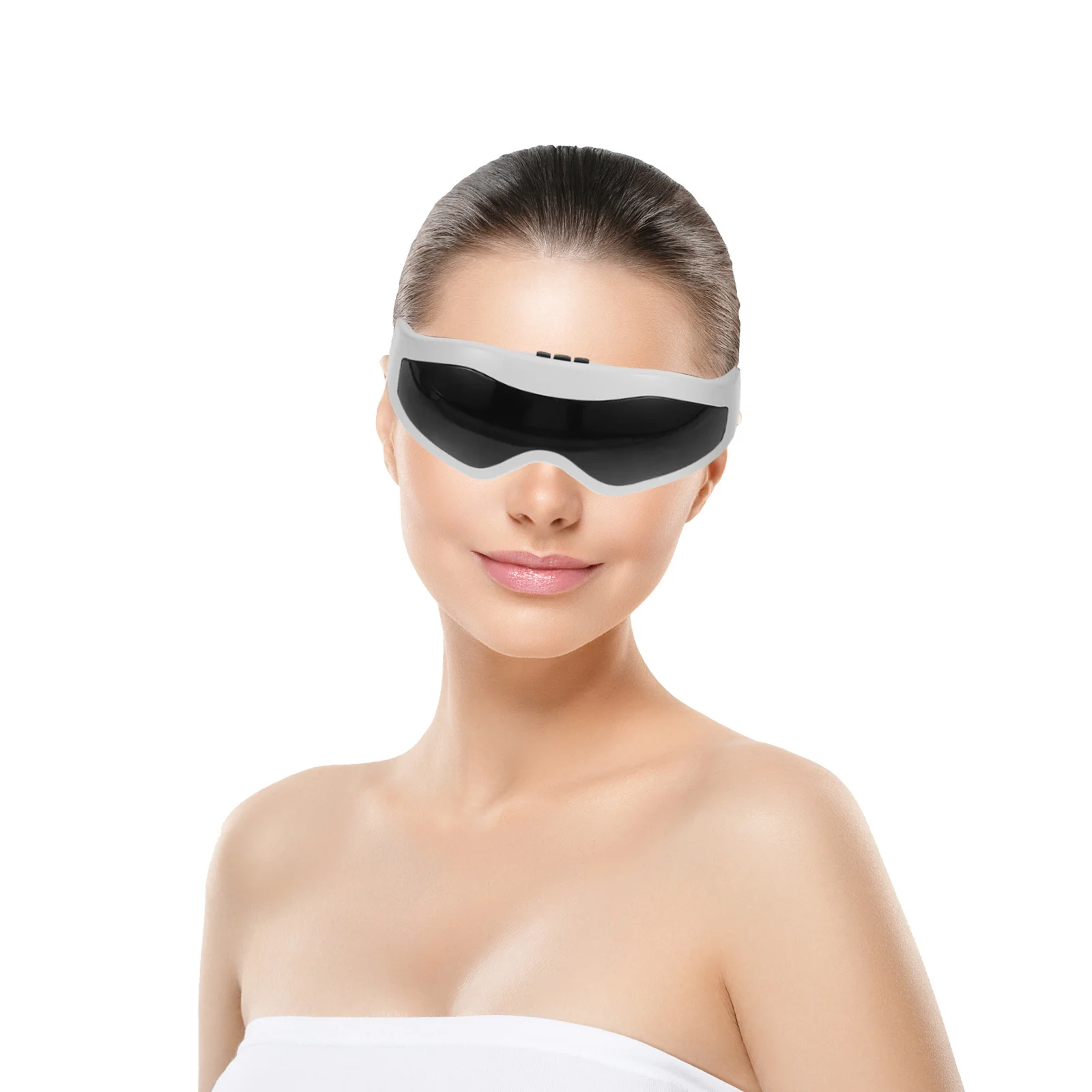 

1Pcs Eye Massager USB Charging Black Electric Multi-Frequency Vibration Hot Compress Portable Office Use Rechargeable Eye Care