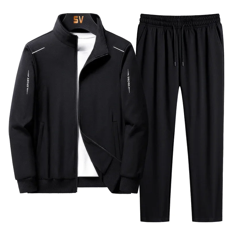 

2026 Men Set Large Size 6XL 7XL 8XL Fashion New Autumn Winter Homme Suit Sweatshirt Sweatpants Men's Set Male Tracksuit Jacket