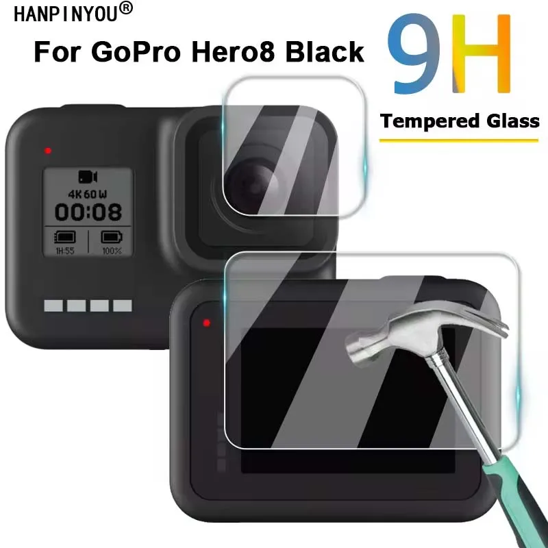 For GoPro Hero8 Black Clear Ultra Slim Camera Lens / LCD Screen 2.5D Tempered Glass Protector Film For GoPro HERO 8 Black