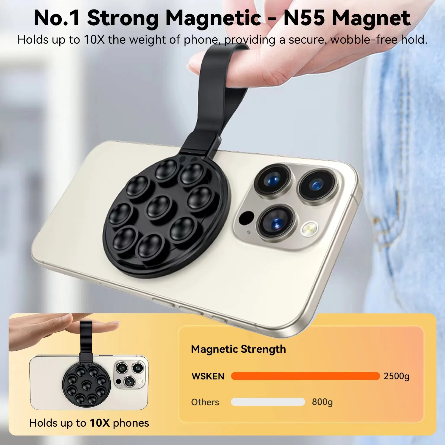 Suction Cup Type Silicone Magnetic Lazy Phone Stand Magnetic Phone Holder  Phone Holder Car