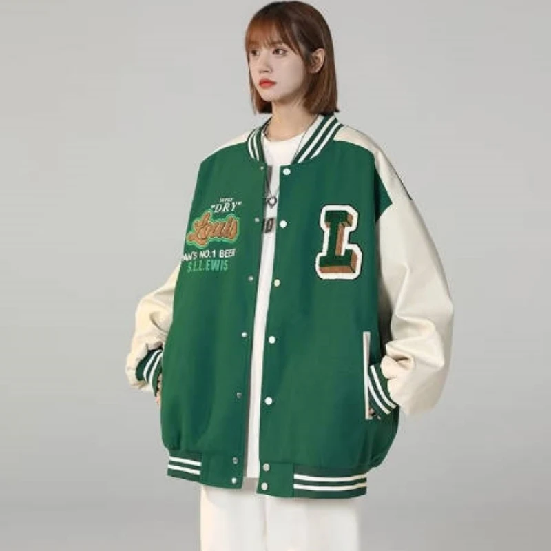 Men Baseball Jacket Towel Embroidered Spring Autumn Ins High-end American Retro Couple Coat High Street Students Bomber Jacket