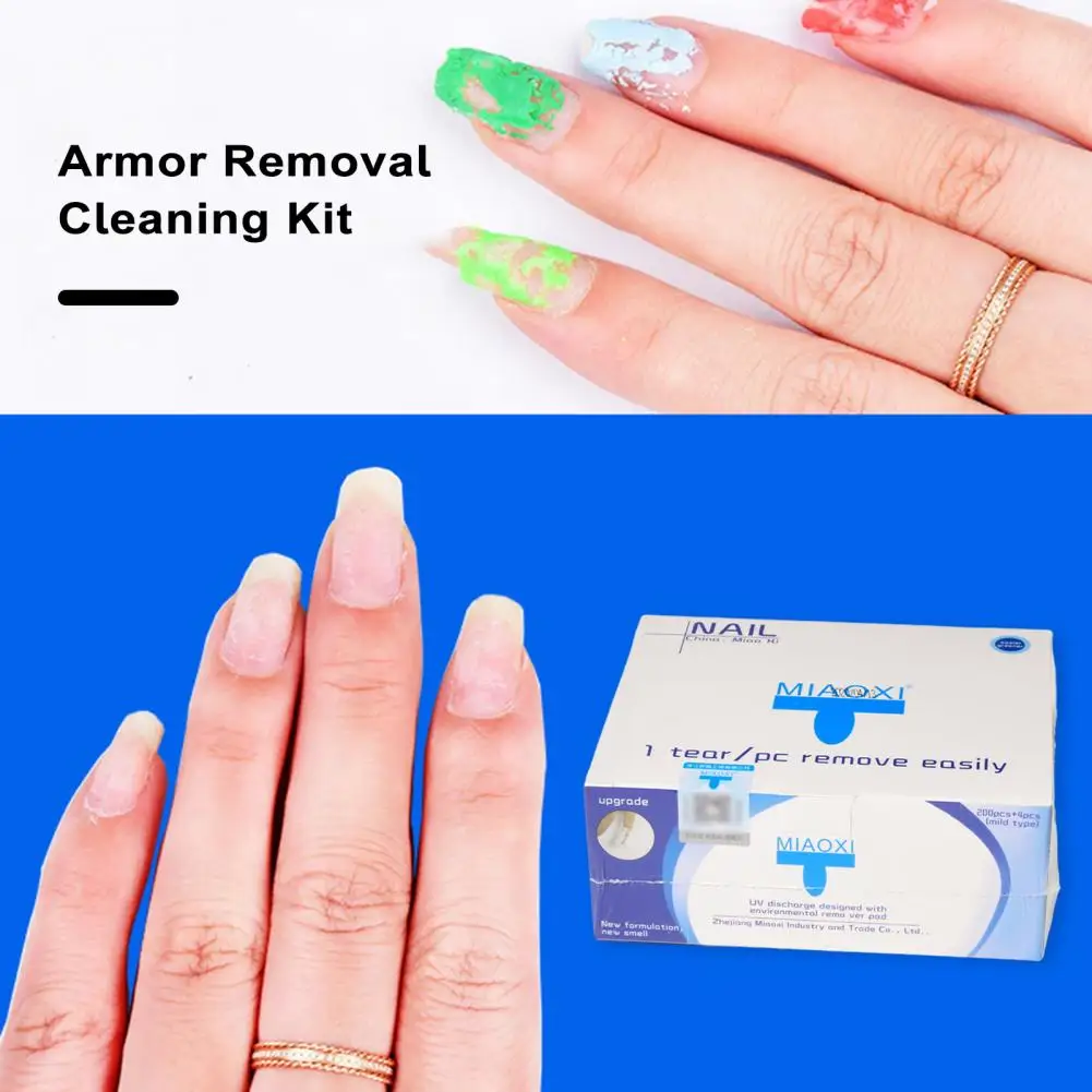 Nail Polish Remover Tablets Efficient Nail Polish Gel Removal Kit with Foil Wraps Caps Tools for Manicure Cuticle Care for Nail