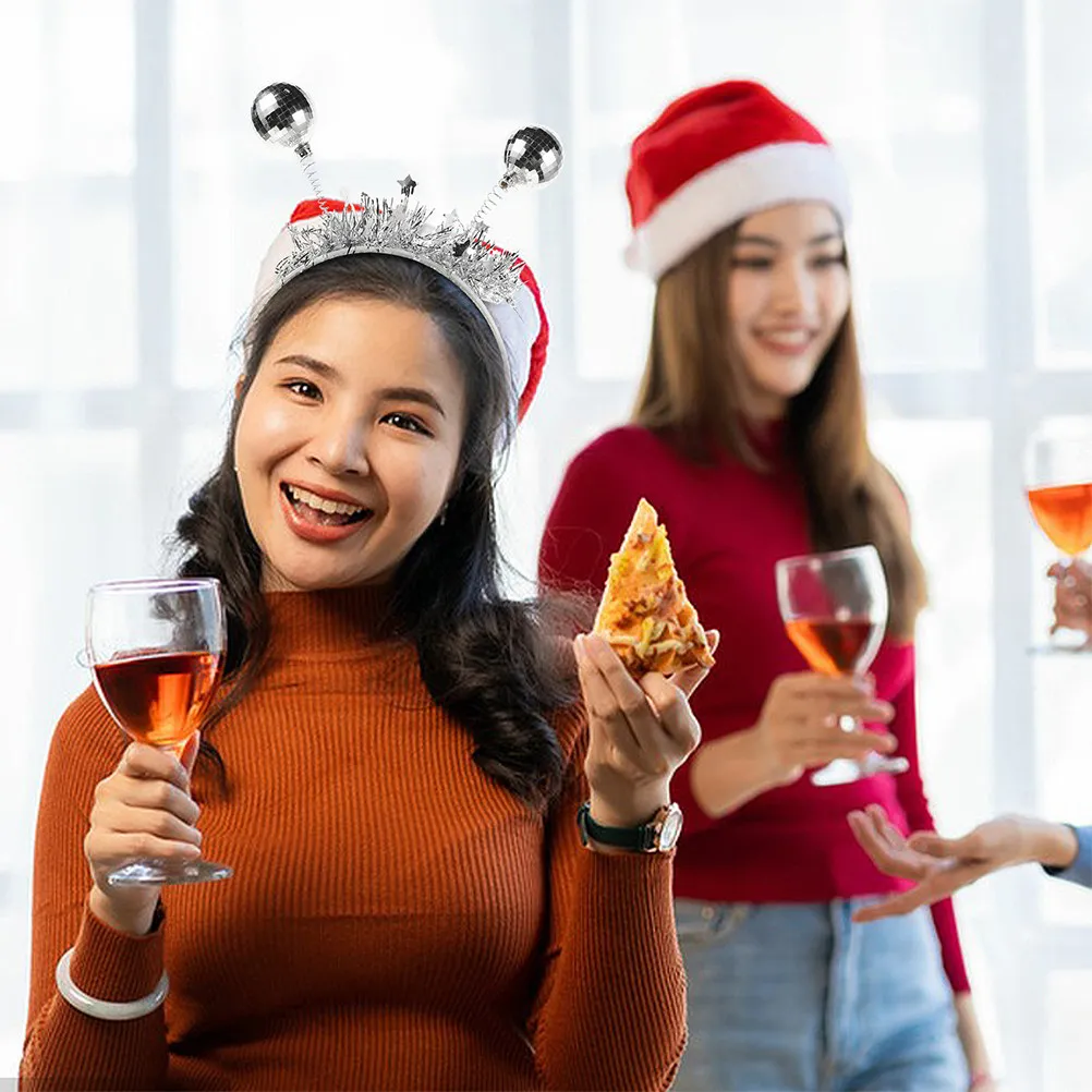 

2 шт. Накладки на голову в виде диско-шара, зеркальные повязки для вечеринок, аксессуары для дней рождения, музыкальных фестивалей, праздничных торжеств