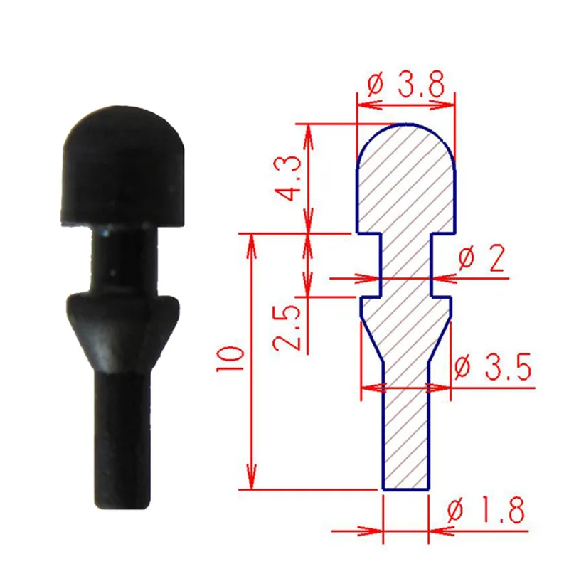 Di2-2.5mm czarna guma wtyczka pokrywka silikonowa klamra zaślepia otwory stałe-zakrętka z zabezpieczeniem olejoodporny wysokotemperaturowe