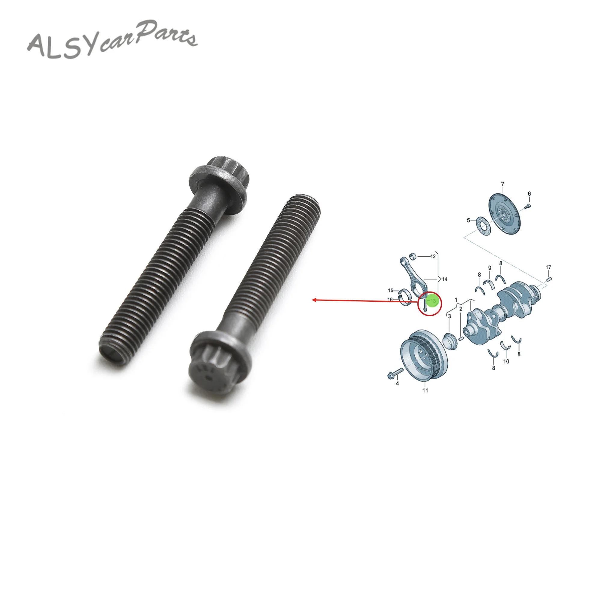 

Automotive Engine Connecting Rod Bolt Set for 3.0T Audi A4 A5 A6 A7 Q5 Q7 Q8 Volkswagen Touareg WHT003466