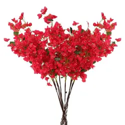 One Silk Bougainvillea Glabra Stem Artificial Bougainvillea Spectabilis Flower Tree Branches for Wedding Floral Arrangement