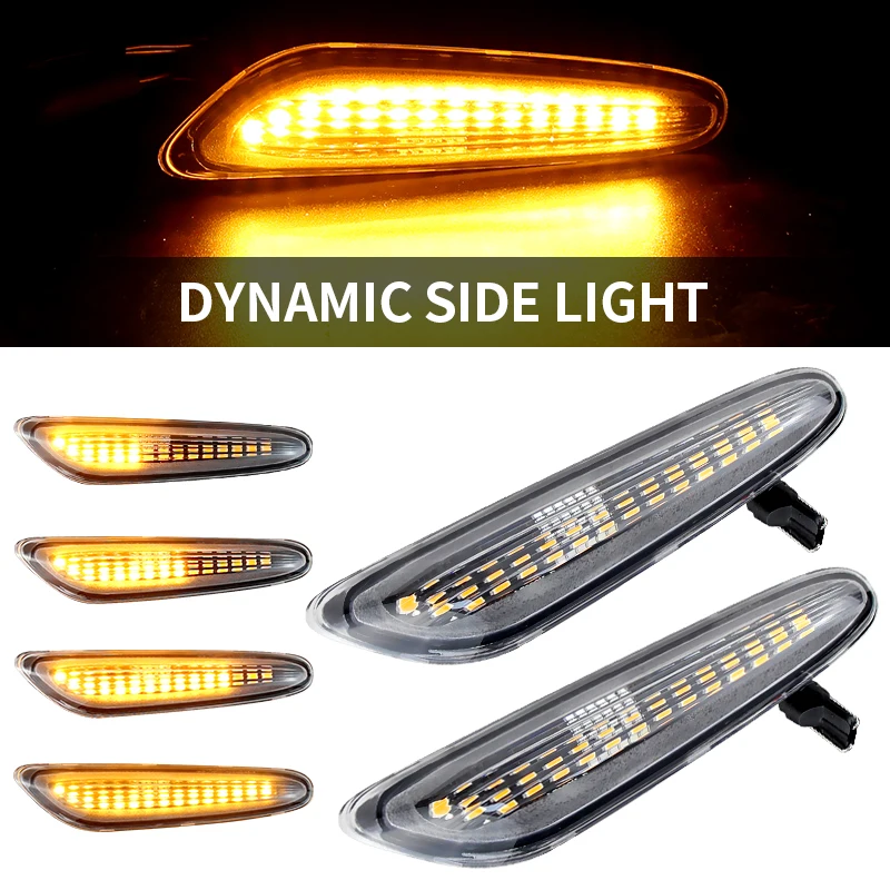 2pcs for BMW Led Dynamic Side Marker Turn Signal Light Sequential Blinker Light for E90 E91 E92 E93 E60 E87 E82 E46 Error Free