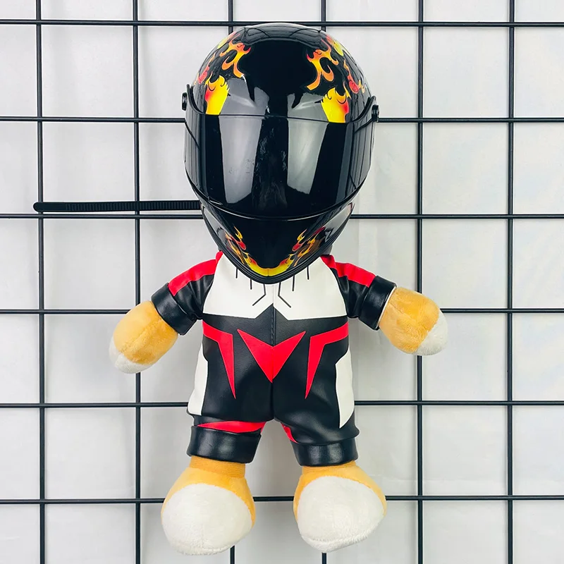 Helmet small model Suzaku print racing trunk decoration car pendant home decoration collection mini bear helmet