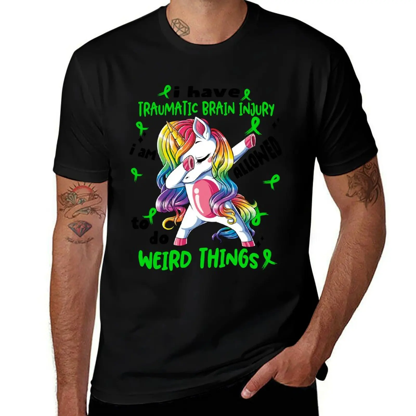Traumatic Brain Injury Awareness Funny I have Traumatic Brain Injury i'm allowed to do Weird Things! T-Shirt