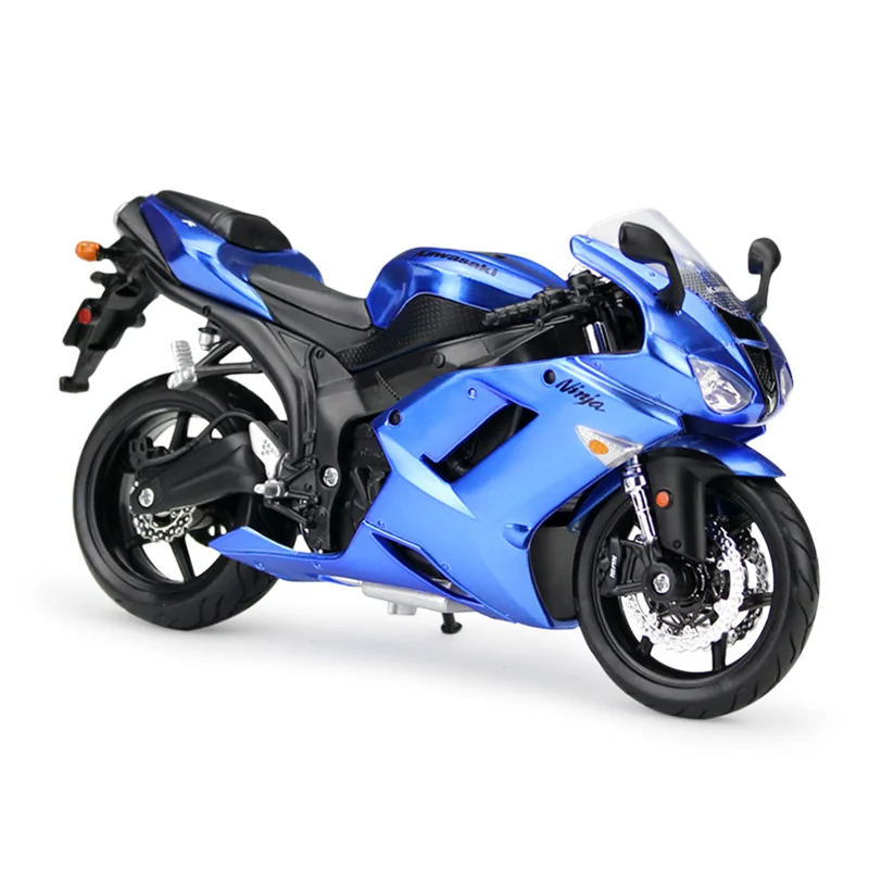 Modelo De Motocicleta A Escala 1:12 CYQOCD Para Kawasaki Ninja ZX6R – Pieza De Colección En Aleación Y Goma, Suspensión Trasera Con Resorte, Regalo Perfecto Para Motociclistas