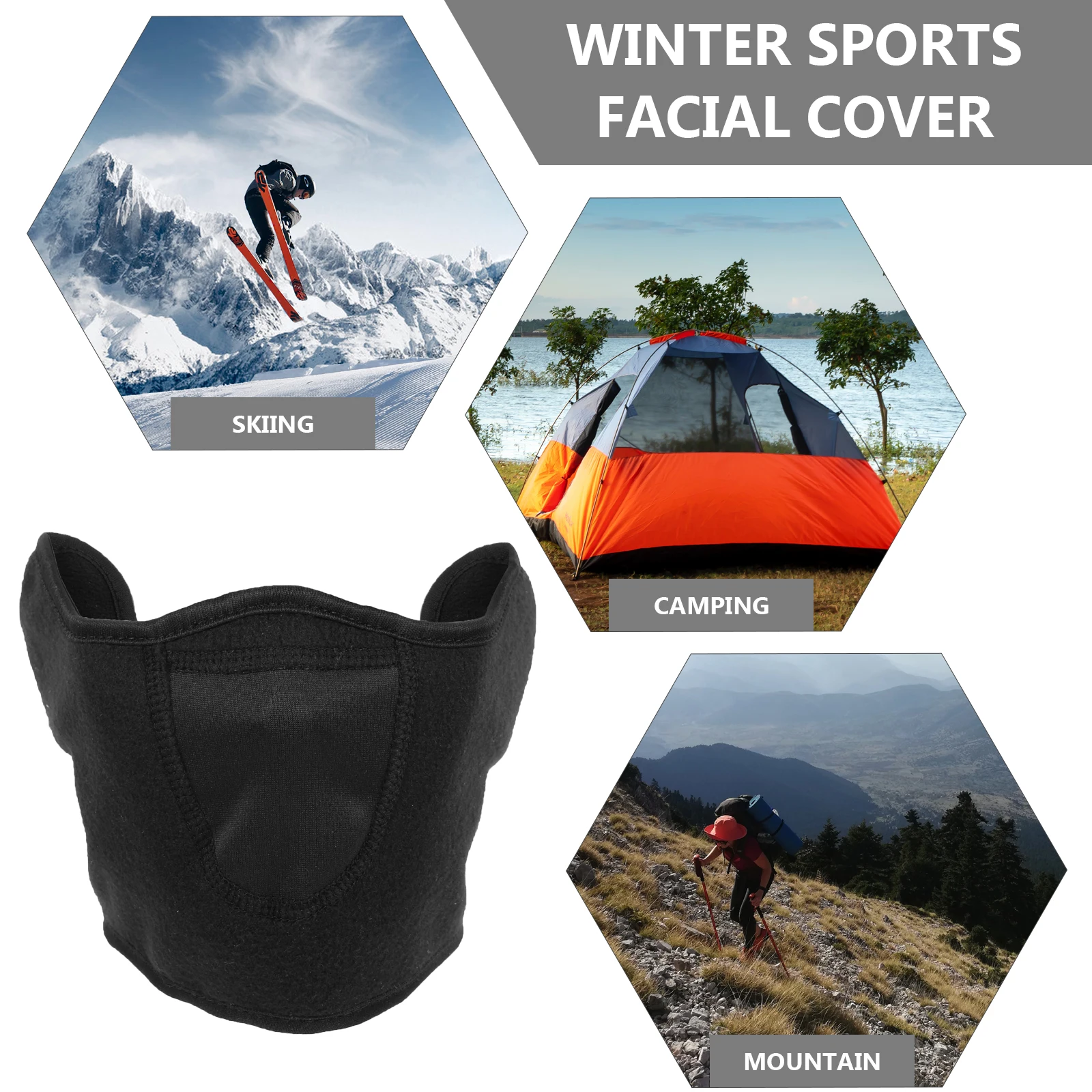 

Reusable Windproof Neck Gaiter Practical Facial Cover Protective Neck Cover Warm Ear Mask for Riding Winter Facial Mask