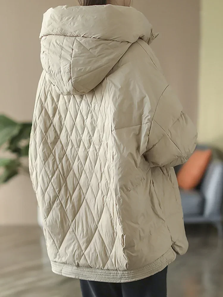 Piumino da donna in stile coreano cappotto OverSize Argyle allentato caldo autunno inverno capispalla Casual cappotto invernale di alta qualità da donna